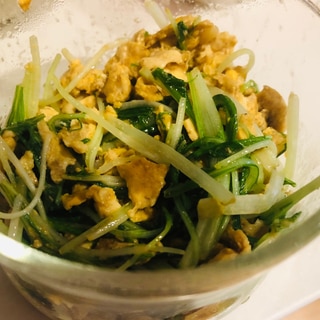 卵と水菜の醤油マヨ炒め